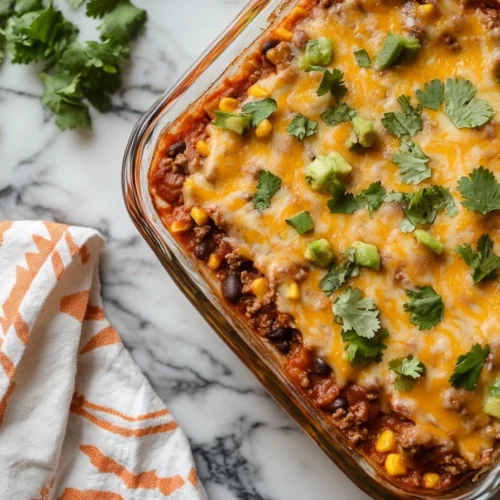 Cheesy Taco Lasagna – Easy Mexican Tortilla Bake 4 Taco Lasagna