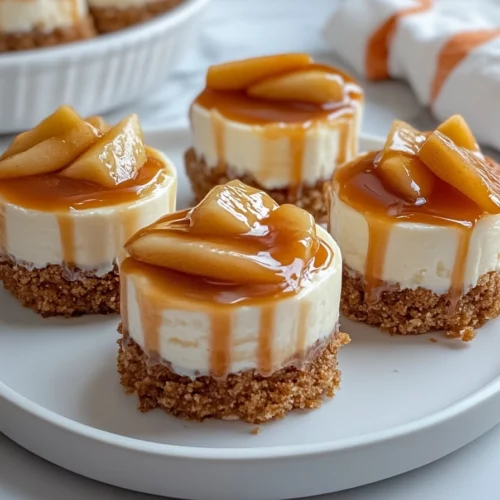 No-Bake Caramel Apple Mini Cheesecakes