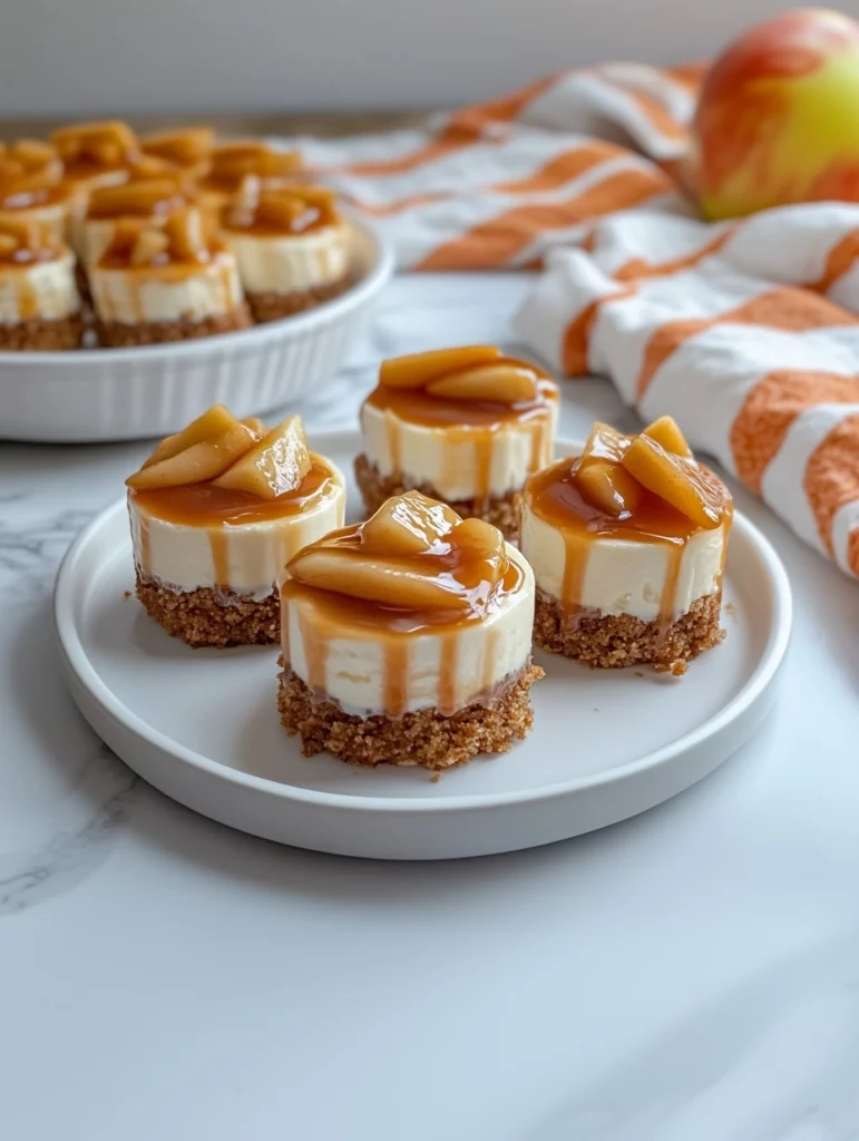 No-Bake Caramel Apple Mini Cheesecakes1
