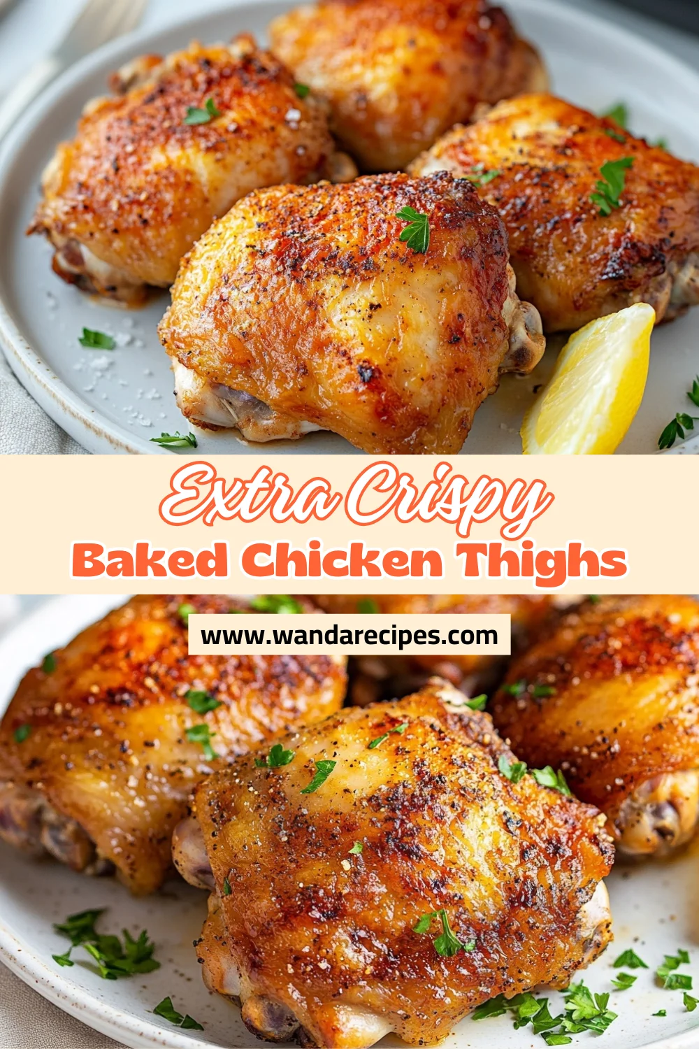 Easy Baked Chicken Thighs Recipe With Crispy Skin In The Oven 2 Baked Chicken Thighs