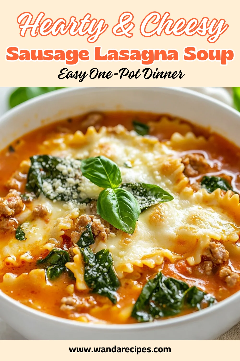 Cheesy Sausage Lasagna Soup - A Comforting Family Favorite 2 Cheesy Sausage Lasagna Soup