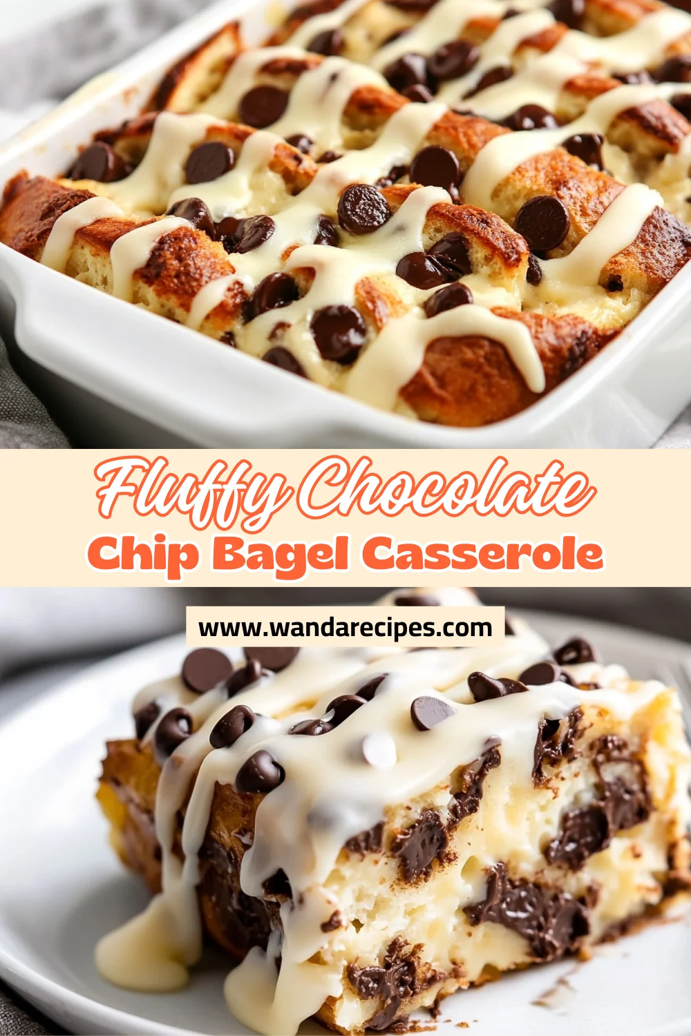 Delicious Chocolate Chip Bagel Casserole Recipe For Breakfast 2 Chocolate Chip Bagel Casserole