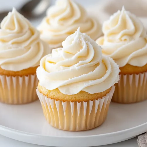 Swirl Of Creamy Easy Buttercream Frosting On A Cupcake, Served On A White Plate With Soft Lighting And Minimal Props