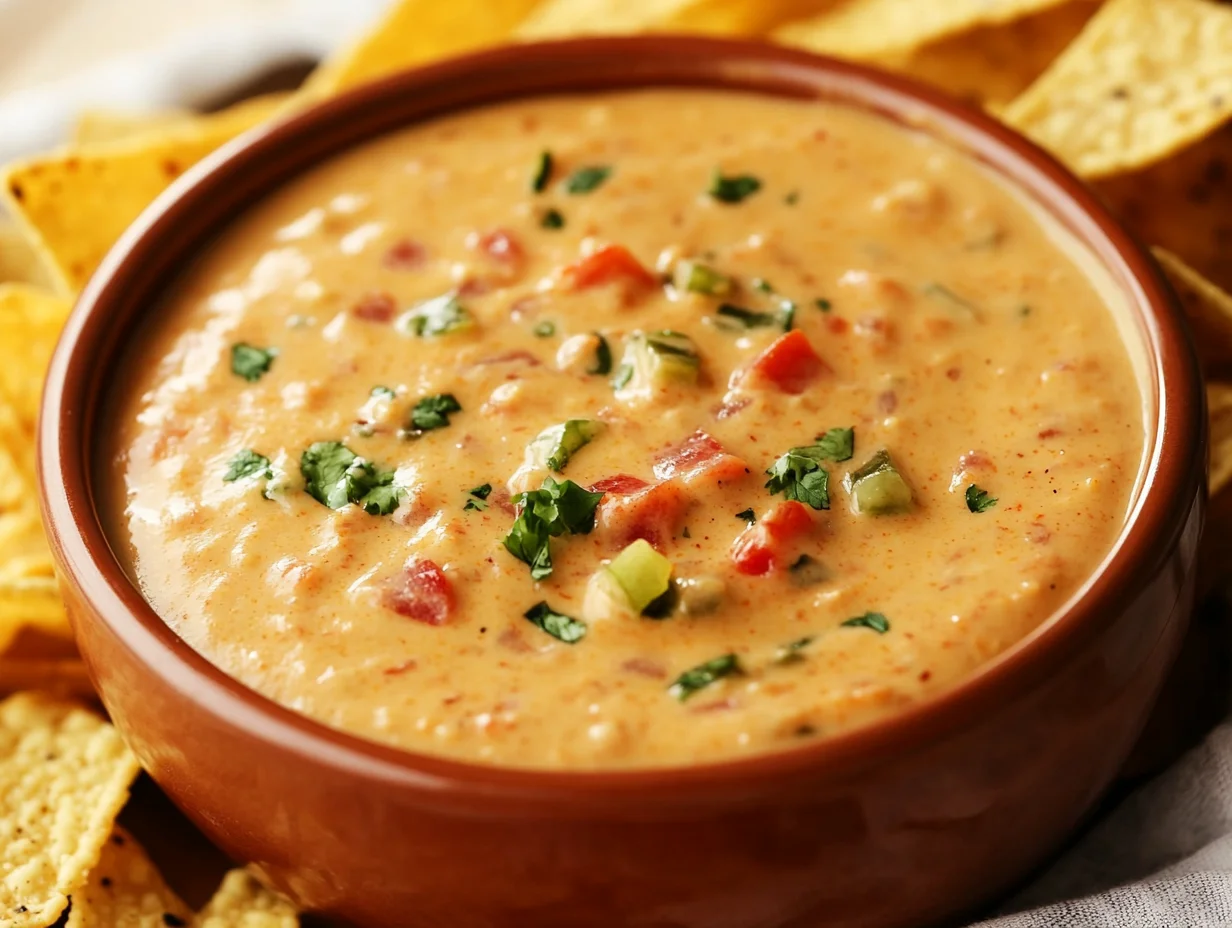 Bowl Of Easy Chili Dip Topped With Diced Tomatoes And Served With Crispy Tortilla Chips On A Kitchen Towel.
