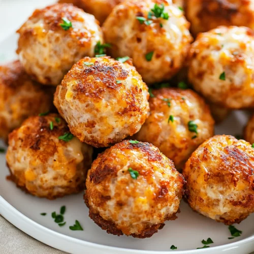 Red Lobster Sausage Balls: A Simple, Flavorful Appetizer 3 Golden Red Lobster Sausage Balls On A White Plate, Garnished With Parsley, Served With Dipping Sauce On A Neutral Background