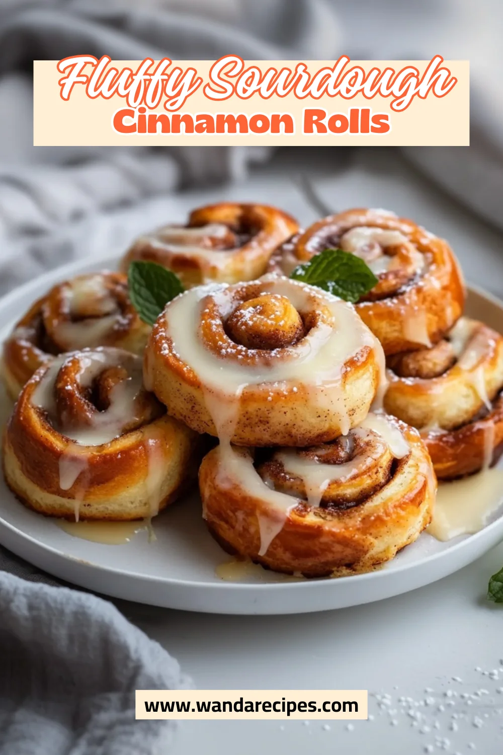 Soft And Fluffy Sourdough Cinnamon Rolls With Icing 2 Sourdough Cinnamon Rolls