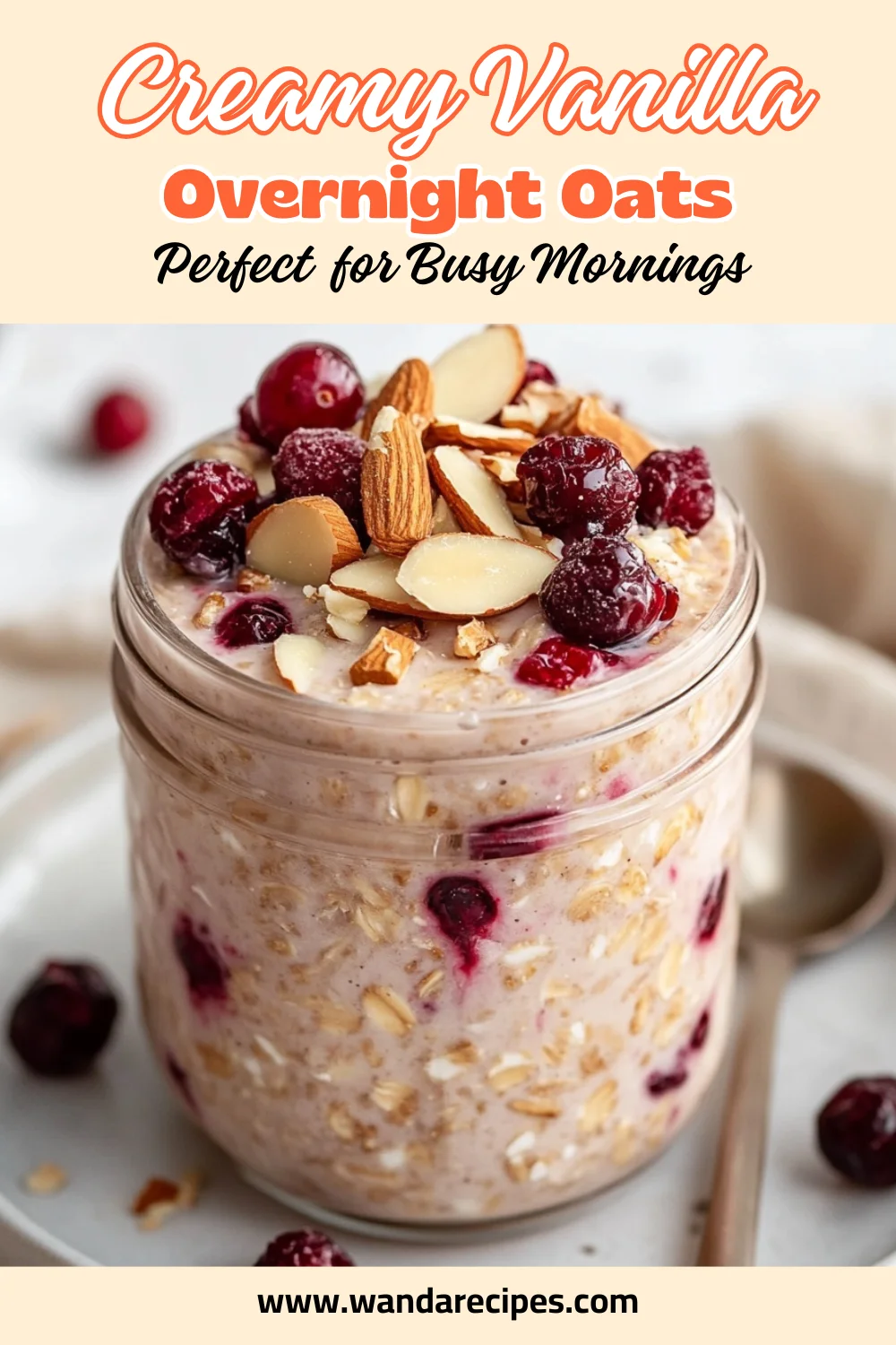Easy Vanilla Cranberry Overnight Oats Recipe For Busy Mornings 2 Vanilla Cranberry Overnight Oats