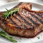 How To Grill Ribeye Steak Served On A White Plate, Garnished With Rosemary And Coarse Salt, Showcasing Juicy Texture